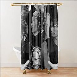 Mads Mikkelsen Black White Shower Curtain