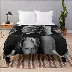 Mads Mikkelsen Black and White Throw Blanket