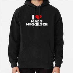 I Love Mads Mikkelsen Pullover Hoodie in White