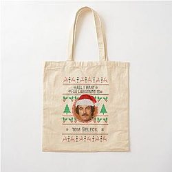 All I Want For Christmas: Tom Selleck Magnum PI 80s Cotton Tote Bag