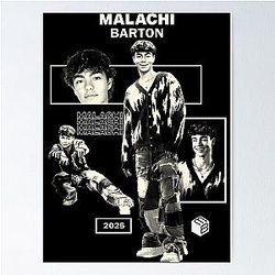 Malachi Barton Monochrome Fan Art Collage Poster