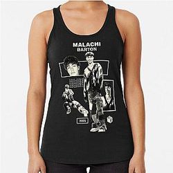 Malachi Barton Edit – Retro Monochrome Fan Art Collage Racerback Tank