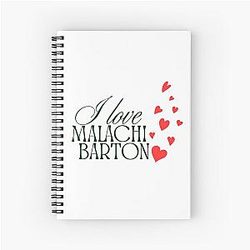 I Love Malachi Barton Typography T-Shirt Design Spiral Notebook