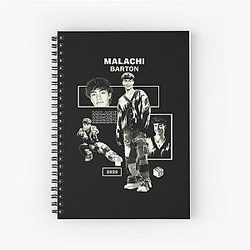 Malachi Barton Aesthetic Edit - Monochrome Fan Art Collage Spiral Notebook