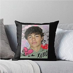 Malachi Barton Cute Teen Heartthrob Doodle Fan Art Throw Pillow