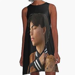 Malachi Barton Merch: stickers, spiral notebooks, hardcover journals, mugs, tote bags - Aesthetic Malachi Barton Fan Art A-Line Dress