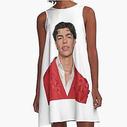 Malachi Barton Merch: sticker pack, spiral notebooks, posters, hard cover journal, mugs, tote bags etc - Pinterest - Aesthetic Malachi Barton Fan Art A-Line Dress