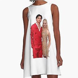 Malachi Barton and Freya Skye Merch: sticker pack, spiral notebooks, posters, hardcover journals, mugs, tote bags, Aesthetic Malachi Barton Merch Fan Art A-Line Dress