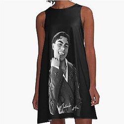 Malachi Barton Portrait - Young Teen Idol Vintage Poster Look A-Line Dress