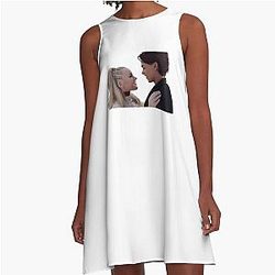 Malachi Barton & Freya Skye Merch: sticker pack, spiral notebooks, posters, hardcover journals, mugs, tote bags etc - Aesthetic Malachi Barton Fan Art A-Line Dress