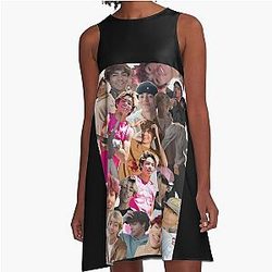 Malachi Barton Aesthetic Colorful Teen Edit Art A-Line Dress