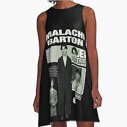 Malachi Barton Modern A-Line Dress with Minimal Black Aesthetic