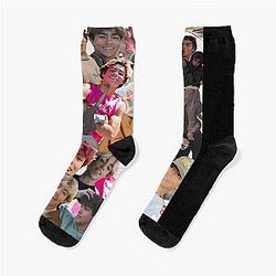 Malachi Barton Aesthetic Collage Colorful Teen Style Art Socks
