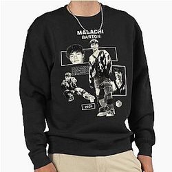 Malachi Barton Aesthetic Edit Retro Monochrome Fan Art Collage Pullover Sweatshirt