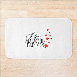 I Love Malachi Barton Fan Typography T-Shirt Sticker Design Bath Mat