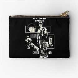 Malachi Barton Aesthetic Edit - Monochrome Fan Art Collage Zipper Pouch