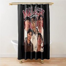 Malachi Barton Retro Collage Portrait - Teen Icon Aesthetic Art Shower Curtain