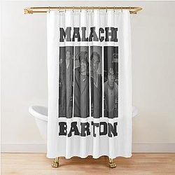 Malachi Barton Retro Portrait Modern Fan Collage Art Shower Curtain