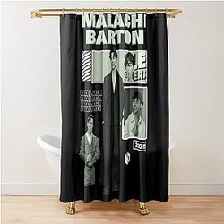 Malachi Barton Modern Collage Shower Curtain Minimal Black Aesthetic