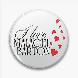 I Love Malachi Barton Typography T-Shirt & Sticker Design Pin