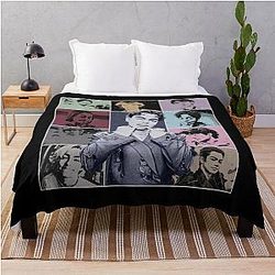 Malachi Barton Pop Art Collage Colorful Retro Portrait Design Throw Blanket