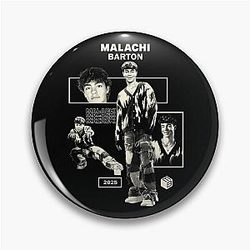 Malachi Barton Aesthetic Edit - Retro Monochrome Fan Art Collage Pin