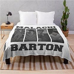 Malachi Barton Retro Portrait Modern Fan Collage Art Throw Blanket