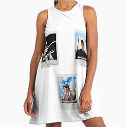 Malcolm Todd Painted Stickers A Line Dress