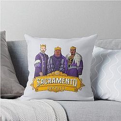 Sacramento Royalty - Malik Monk, De'Aaron Fox and Domantas Sabonis Throw Pillow