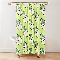 MAMAMOO Designs Radish with Mustache Shower Curtain