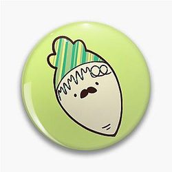 MAMAMOO Design Radish with Mustache Pin