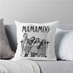 Mamamoo Kpop Female group Scrapbook Cozy Y2K Vintage Design Throw Pillow