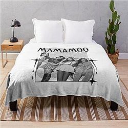 Mamamoo Kpop Female Group Scrapbook Collage Cozy Y2K Vintage Design Throw Blanket