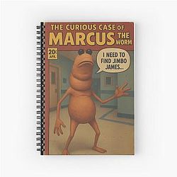 Marcus The Worm Comic Retro Parody Spiral Notebook