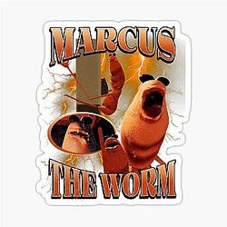 Marcus the Worm Sticker