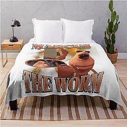Marcus the Worm Throw Blanket