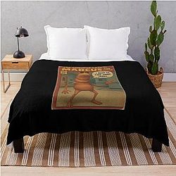 Marcus the Retro Worm Comic Throw Blanket
