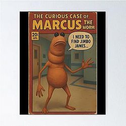 Marcus The Worm Comic Retro Poster