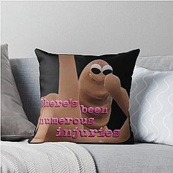Marcus the Worm There's Been Injuries Throw Pillow
