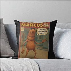 Marcus the Worm Comic Retro Parody Throw Pillow