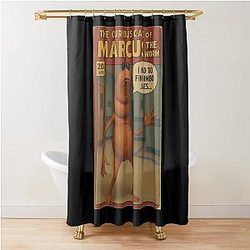 Marcus the worm comic retro parody shower curtain