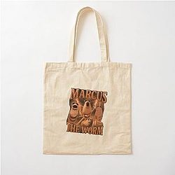 Marcus the Worm Cartoon Cotton Tote Bag
