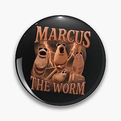 Marcus Worm Cartoon Art Pin