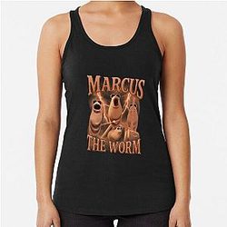 Marcus Worm Cartoon Art Racerback Tank Top