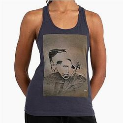 Marilyn Manson Fine Art Portrait  Gothic Marilyn Manson Racerback Tank Top