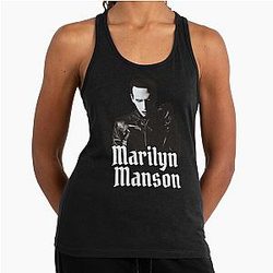 Marilyn Manson Inspired Shirt - Creeping Shadow Portrait Racerback Tank