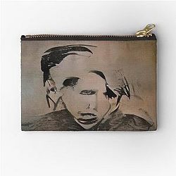 Marilyn Manson Fine Art Portrait - Dark Gothic Marilyn Manson Zipper Pouch