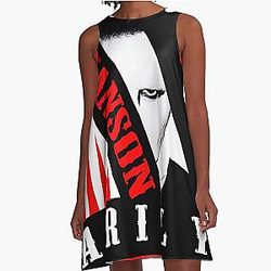 3D Art Marilyn Manson 90s Music Lover A-Line Dress