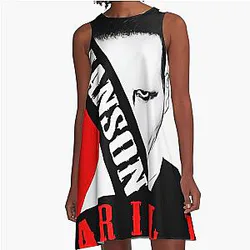 90s Music Marilyn Manson Music Lover A-Line Dress