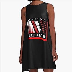 3D Art Marilyn Manson 90s Music Lover A-Line Dress